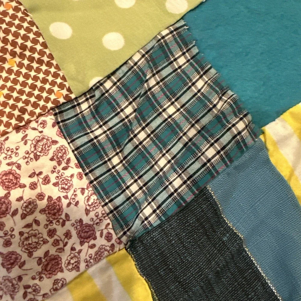 Vintage Patchwork Quilt For Toddler Bed With Patchwork Pillowcase‎